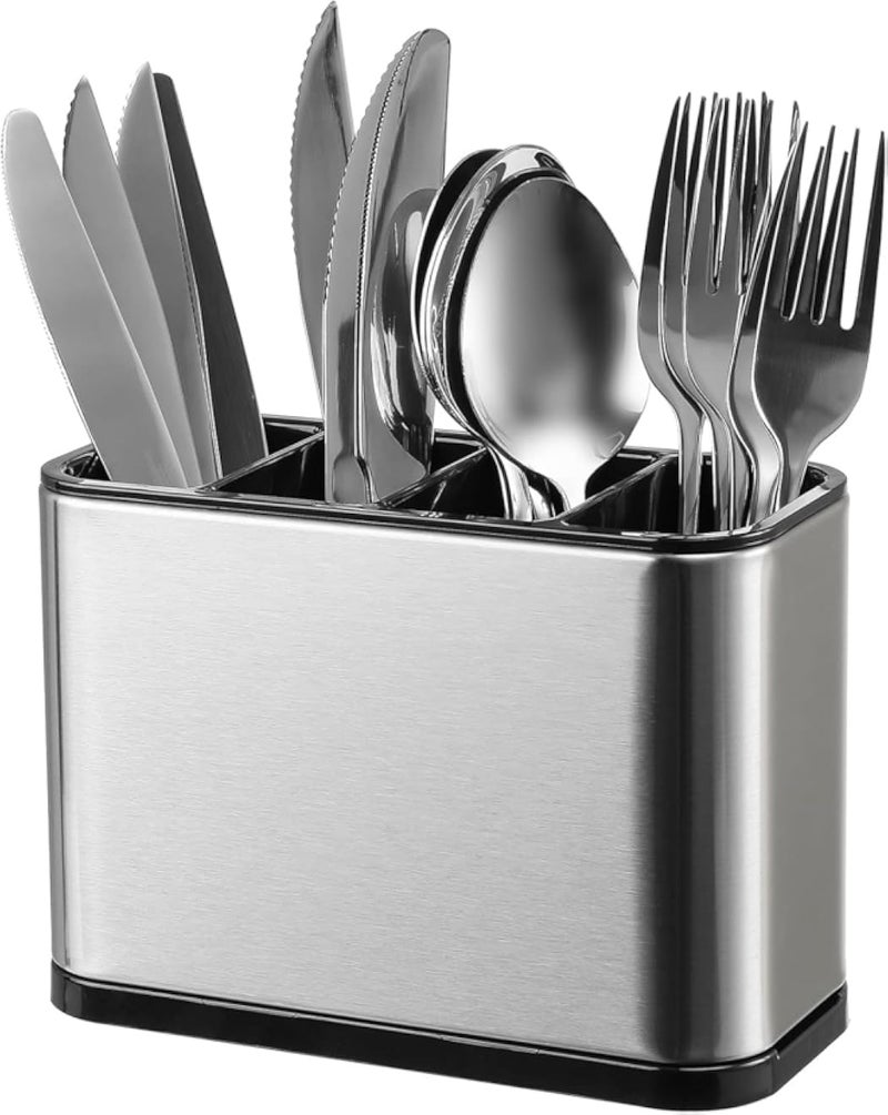 Kitchen Sink Cutlery Holder, Stainless Steel Flatware Organizer, Kitchen Utensils Cutlery Caddy Counter, Multifunctional Kitchen Sink Washing Sponge Storage Rack, Chopstick Cage